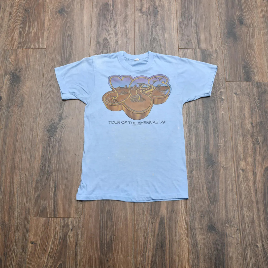 vintage 70s YES t-shirt tee shirt 1970 Tour of the Americas concert shirt men women unisex XS ext... | Etsy (US)