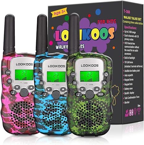 LOOIKOOS Walkie Talkies for Kids, 3 KMs Long Range Walky Talky Radio Kid Toy Gifts for Boys and G... | Amazon (US)
