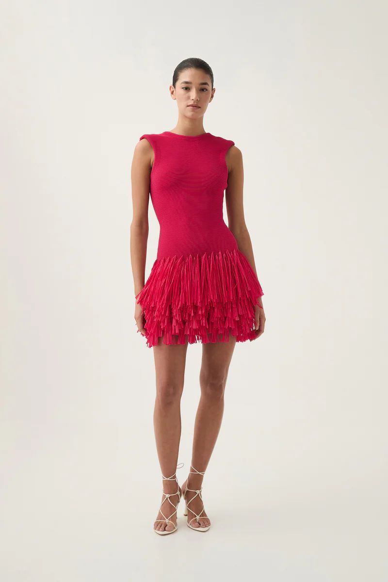 Rushes Raffia Knit Mini Dress | aje. (US, UK, Europe, ROW)