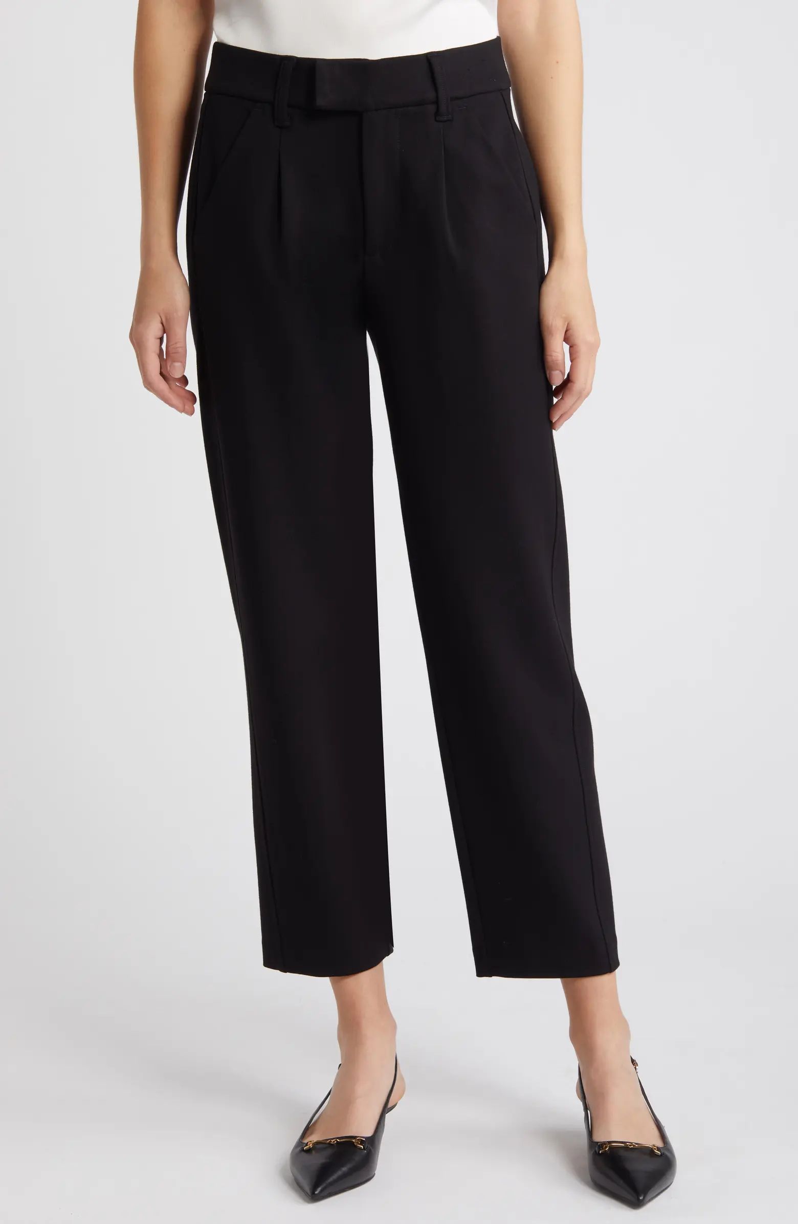 'Ab'Solution Skyrise Pleated Ankle Straight Leg Pants | Nordstrom