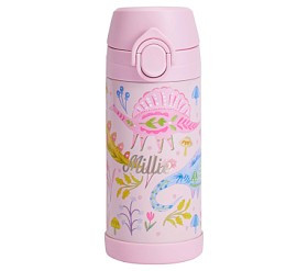 Mackenzie Heritage Pink Dinos Water Bottle | Pottery Barn Kids