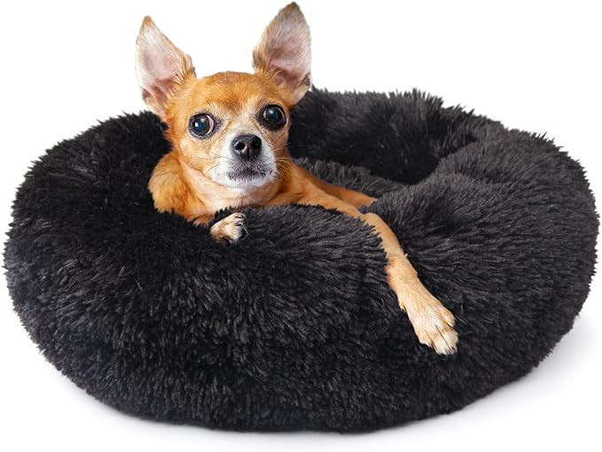 nononfish Puppy Beds for Small Dogs Washable 19” Black Calming and Anxiety Pet Beds Fluffy and ... | Amazon (US)