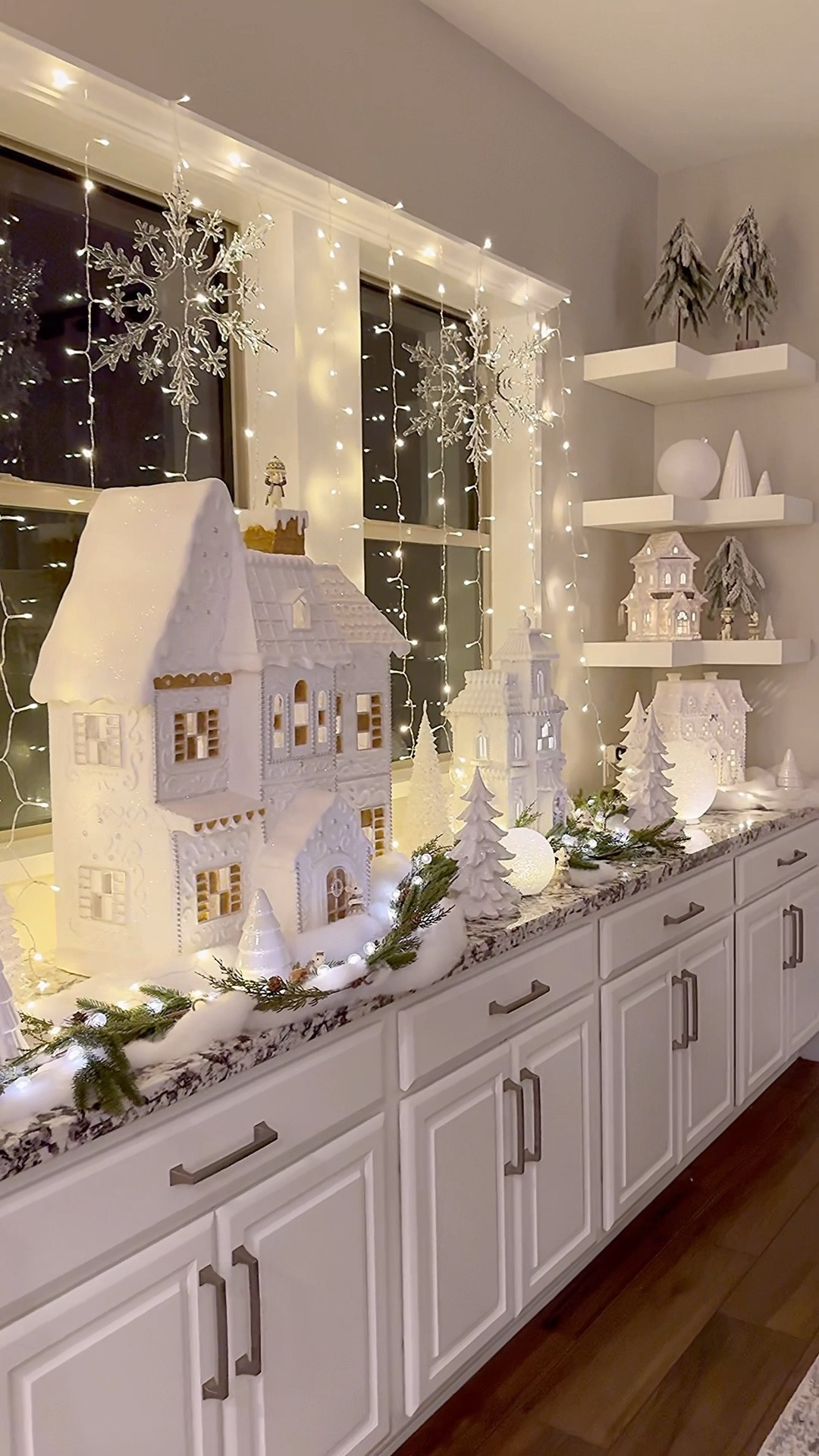 Gingerbread houses, gingerbread blankets and pillows, everything gingerbread Christmas! Plus my glowing sparkly balls on a timer, and curtain twinkle fairy lights, both shown in my display.  

Can we just skip Halloween this year and go straight to Christmas decorating? 😅🎄🍪 I’m itching to get these giant white gingerbread houses (and the tiny Christmas mice 🐭) out already! Tell me I’m not the only one ready for twinkle lights and cozy Christmas nights?! ✨🤍 

I’ll be updating when/if the giant gingerbread houses come back in stock for this season!:) 

#ModernFarmhouseGlam #HolidayInspo 
#christmas #gingerbreadhouse #gingerbreadhouses #christmasdecor #neutralchristmas #christmashome #winterwonderland #christmasmagic 


#LTKSeasonal #LTKHome