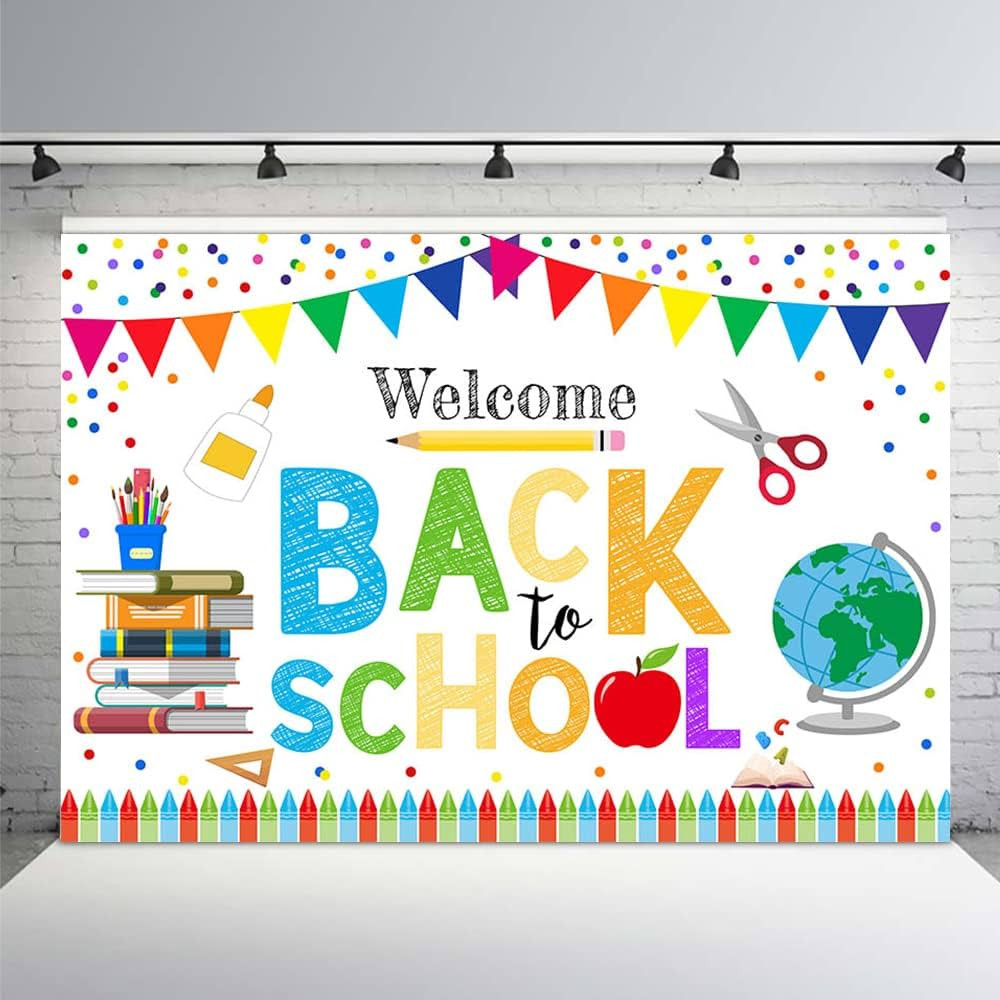 MEHOFOND Welcome Back to School Backdrop for Kids Children Preschool First Day of School Kinderga... | Amazon (US)
