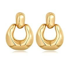 Gold Silver Hoop Dangle Earrings For Women Girls Statement Retro Earrings Multiple Styles Jewelry... | Amazon (US)