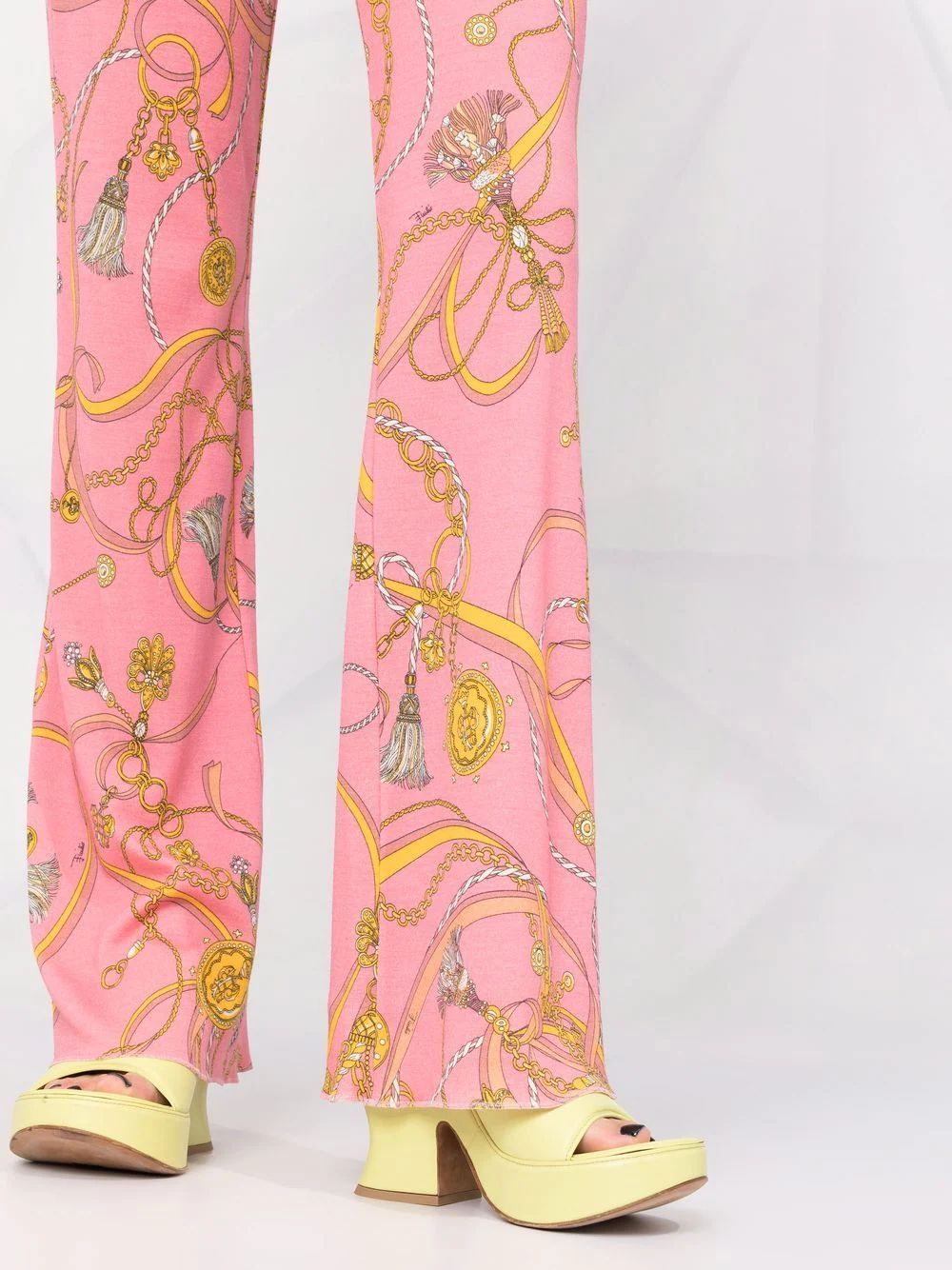 PUCCI Nappine-print Flared Wool Trousers - Farfetch | Farfetch Global