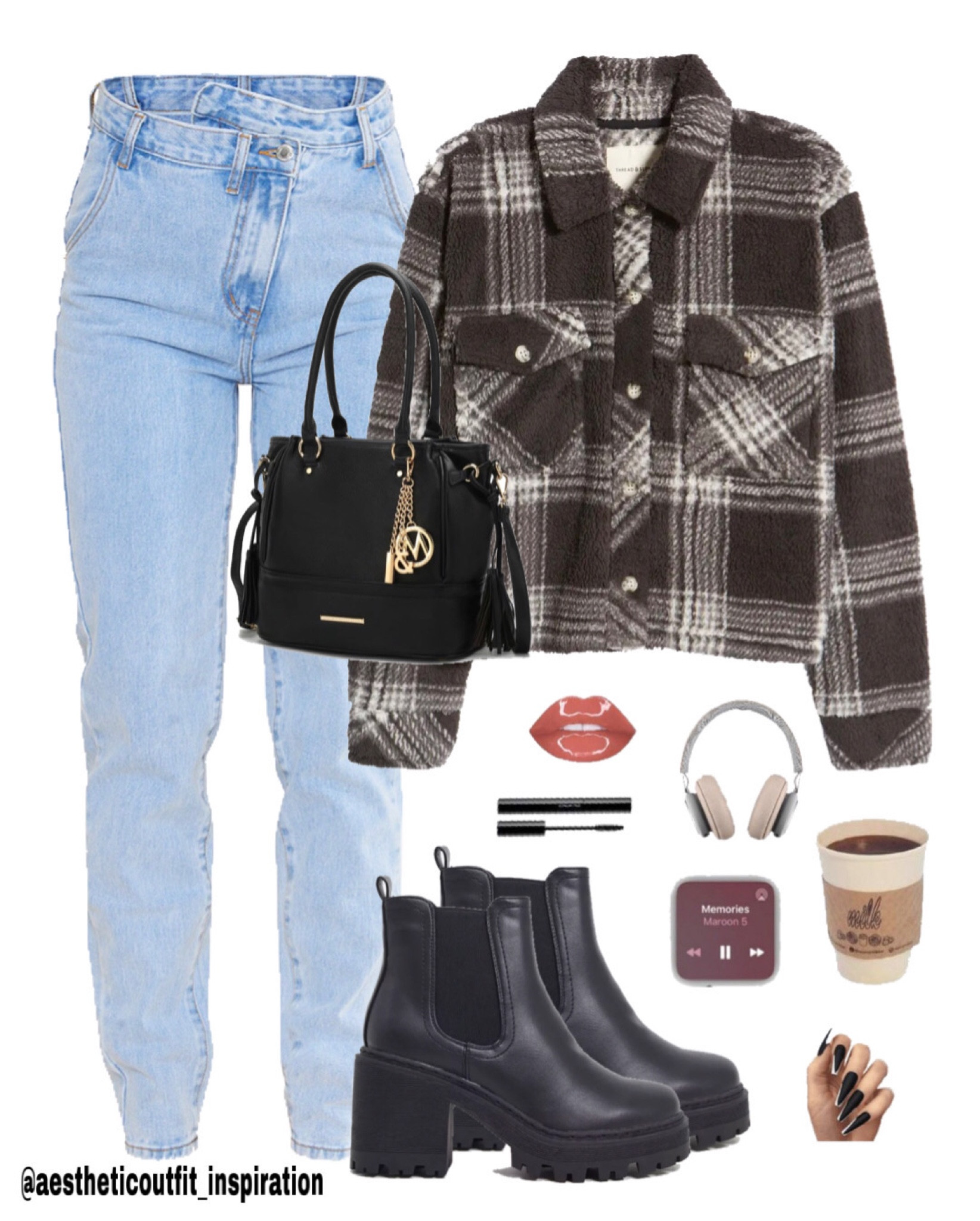 #fall #falloutfit #outfit #inspiration #idea #style #shirt #fallshirt #coat #jeans #boots #blackboots #MK #bag #michaelkors #michaelkorsbag 

#LTKsalealert #LTKSeasonal #LTKstyletip