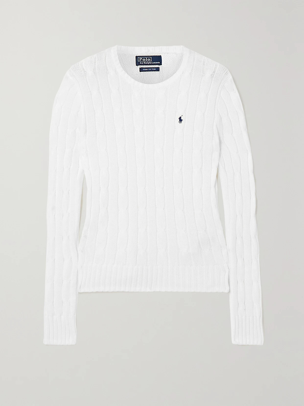 Polo Ralph Lauren - Julianna Cable-knit Cotton Sweater - White | NET-A-PORTER (US)
