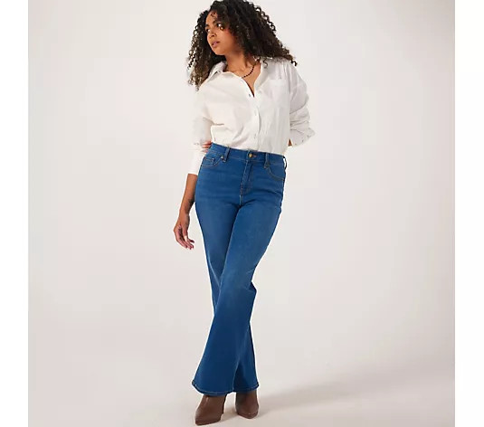 Dannii Minogue High Waist Bootcut Denim Jean Petite - QVC UK | QVC UK