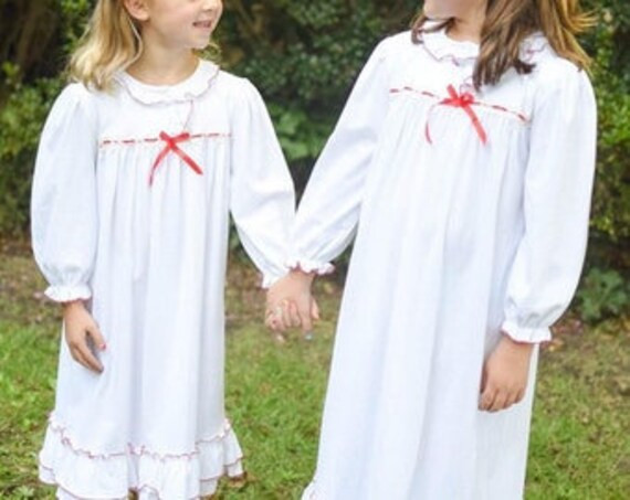 Clara Nutcracker Night Gown in Soft Knit With Red Ribbon - Etsy | Etsy (US)