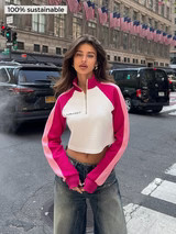 Sustainable Waffle 90s Cropped Pullover | Jubilee Apparel