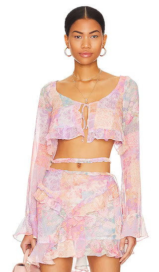 Mavis Crop Blouse in Multi | Revolve Clothing (Global)