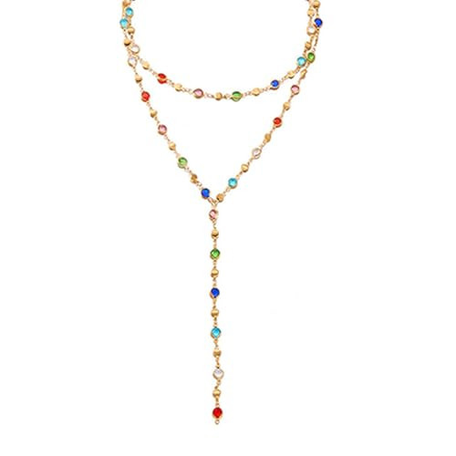 Colorful Necklace for Women,Gold Body Chain Jewelry Long Multicolor Beaded Choker Necklaces Rhinestone Drop Necklace,Festival Jewelry Accessories Gift | Amazon (US)