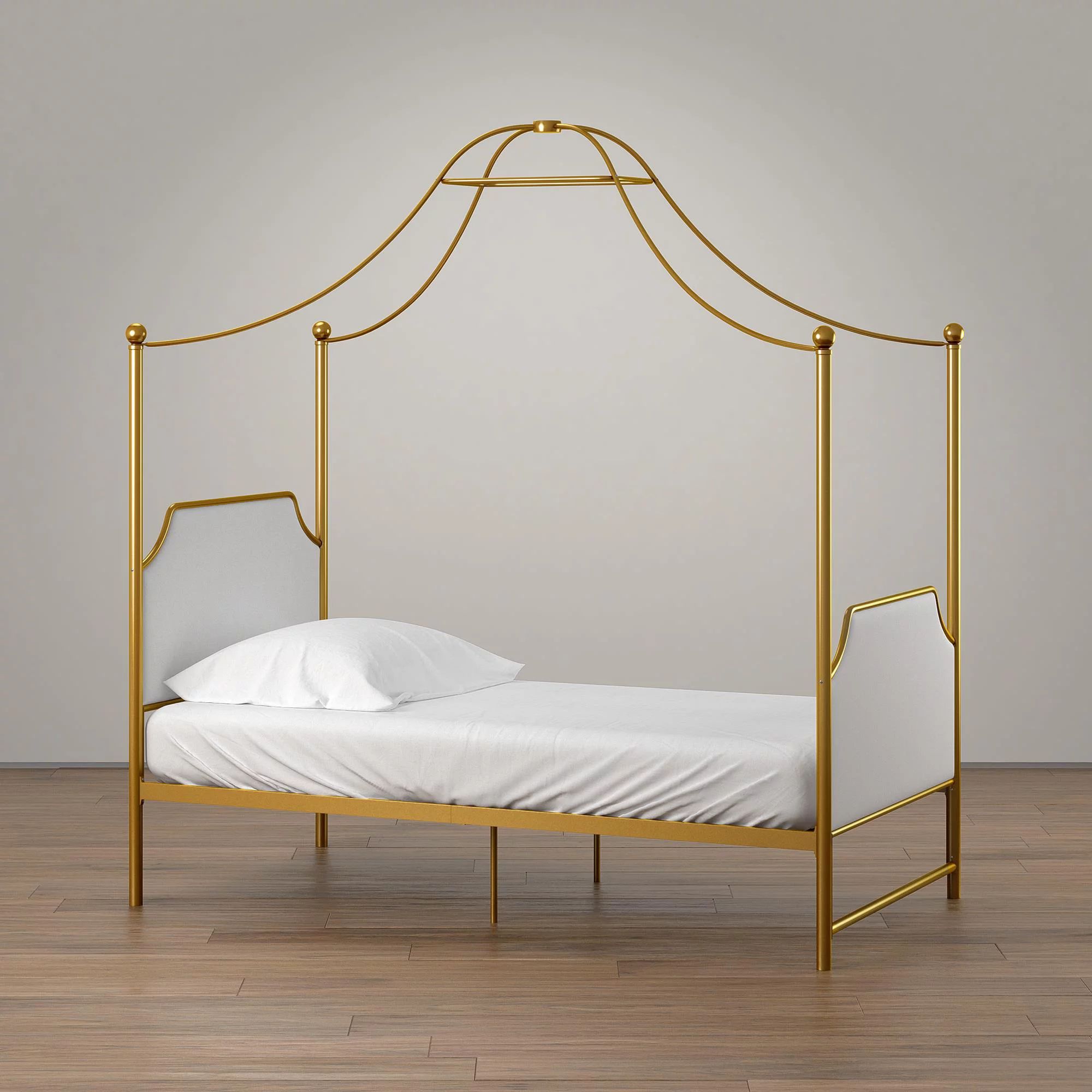 Little Seeds Monarch Hill Clementine Canopy Bed, Twin Size Frame, Gold - Walmart.com | Walmart (US)