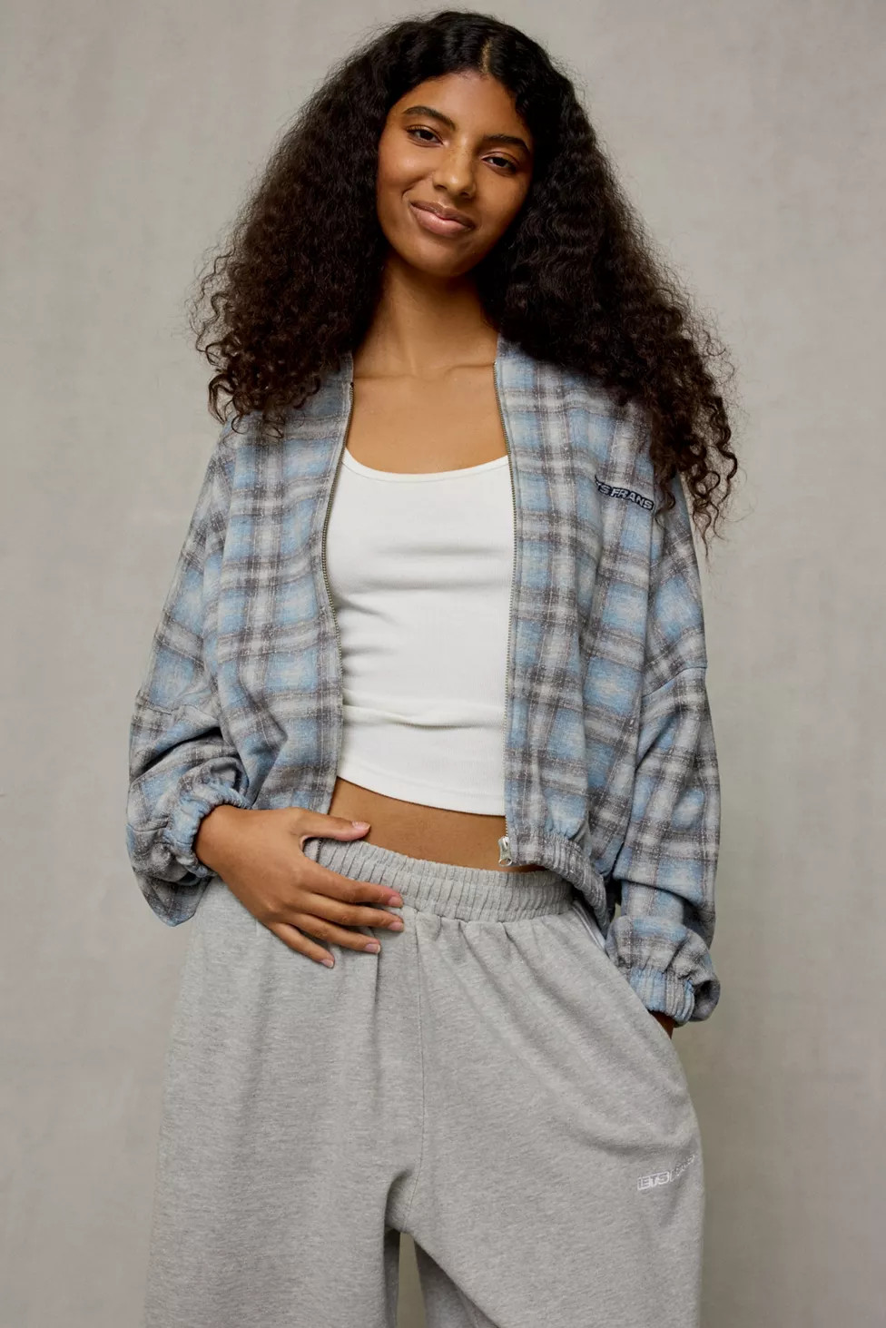 iets frans… Harri Piped Bubble Hem Zip-Up Hoodie Sweatshirt | Urban Outfitters (US and RoW)