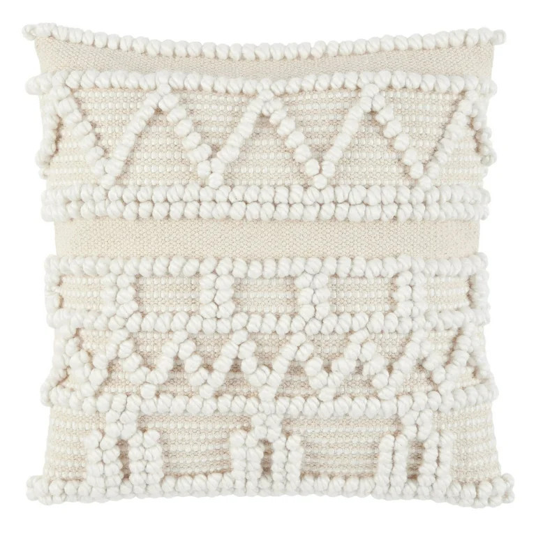 Wanda June Home Textured Zig Zag Pillow by Miranda Lambert, Beige, 18"x18" - Walmart.com | Walmart (US)