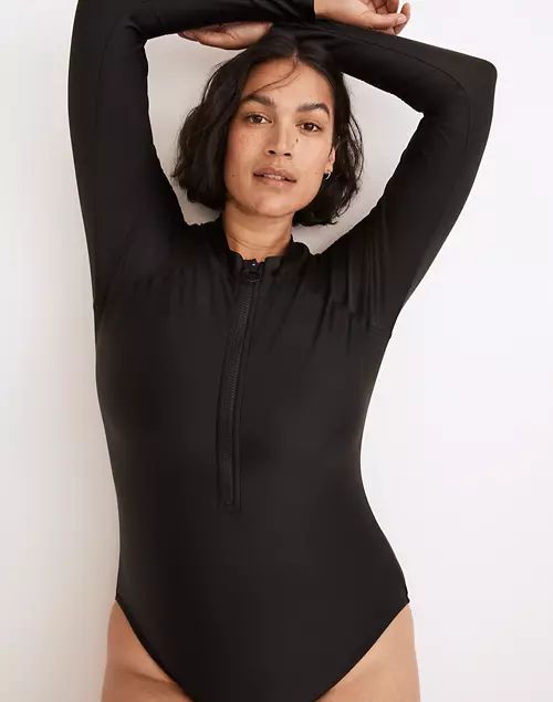 Madewell Second Wave Rash Guard One-Piece Swimsuit | Madewell