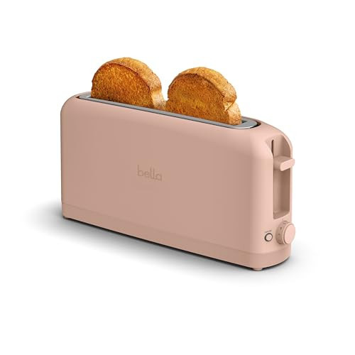 bella 2 Slice Slim Toaster, Fits-anywhere™ Kitchenware, 6 Setting Shade Control with Reheat & Cancel Buttons, Fits sourdough, 10” Long Slot, Anti Jam & Auto Shutoff, 900 Watt, Blossom | Amazon (US)