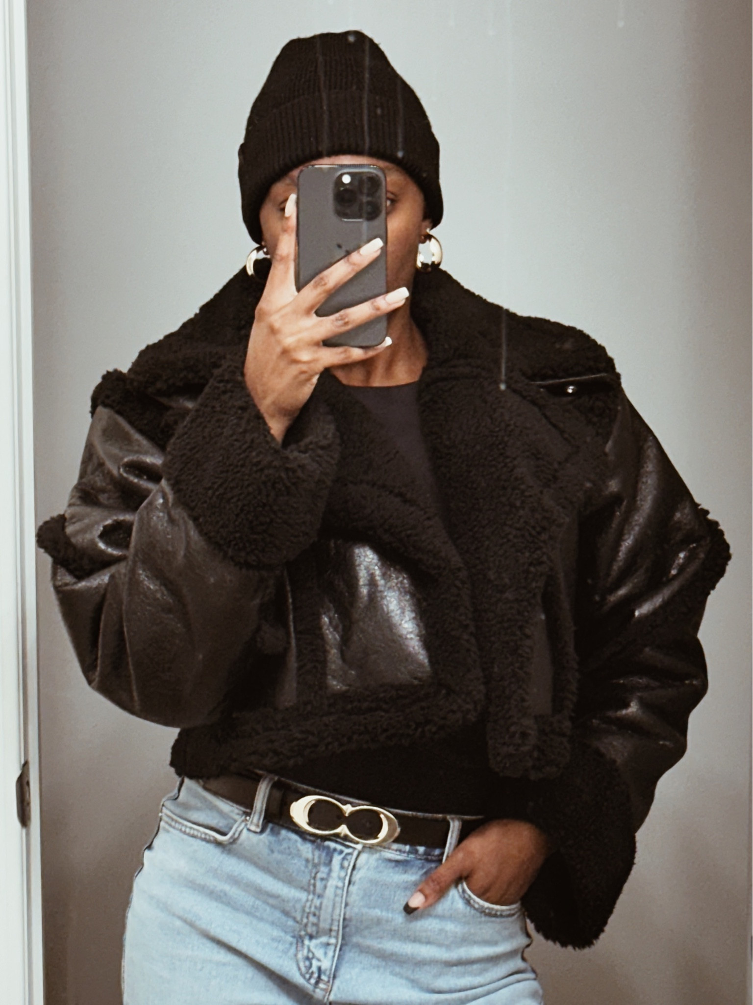 ootd to do some Christmas shopping! Coat is Maniere De Voir in size small 🫶🏾