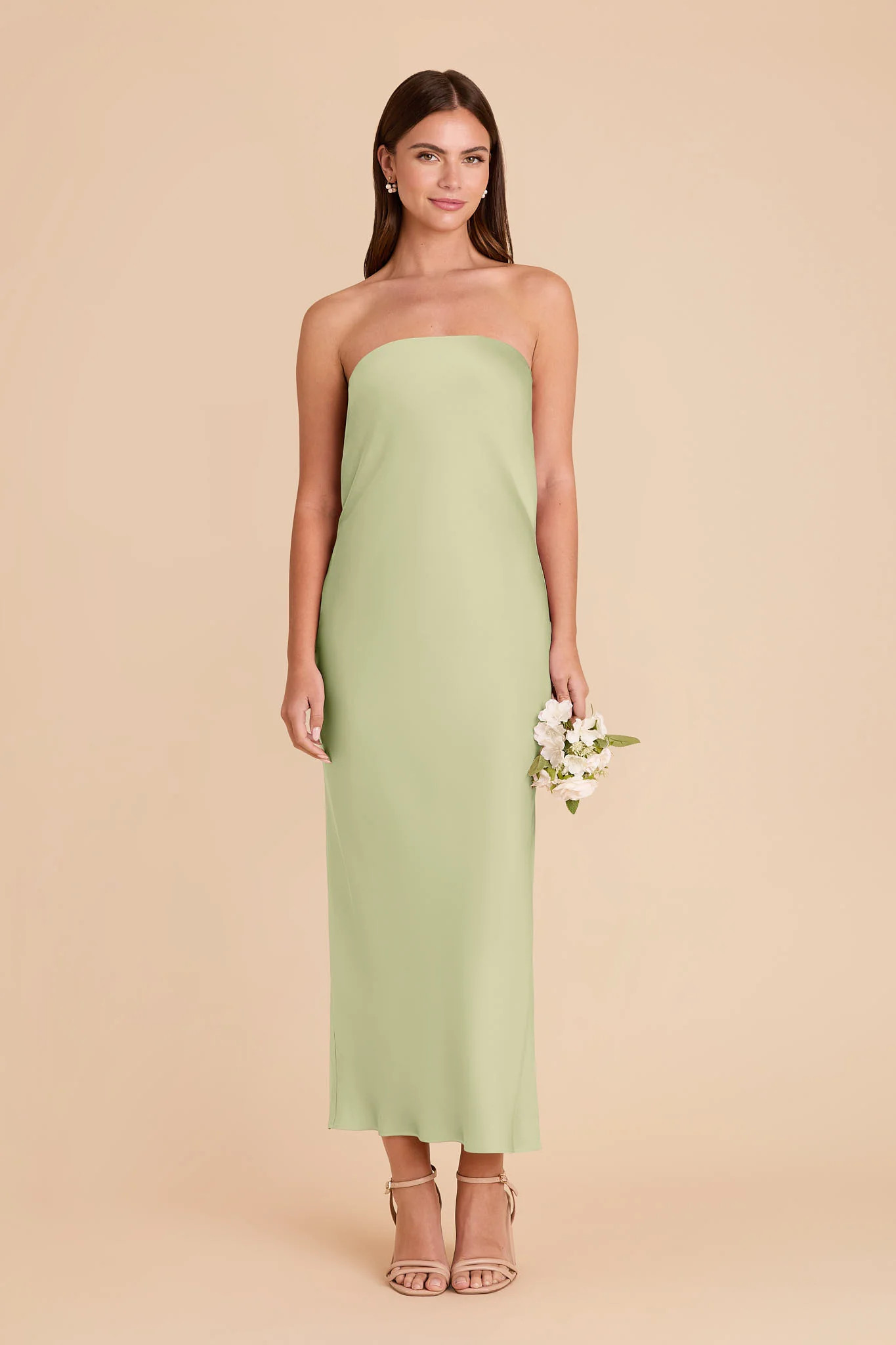 Isla Pale Pistachio Matte Satin Dress | Birdy Grey | Birdy Grey