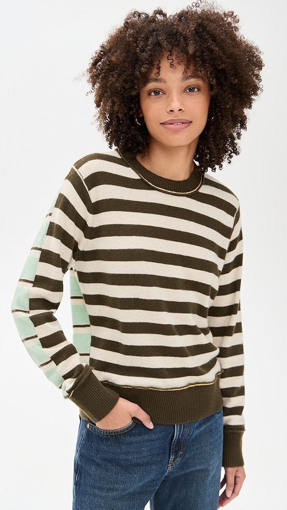 White + Warren Cashmere Mixed Stripe Crew Sweater | Shopbop | Shopbop