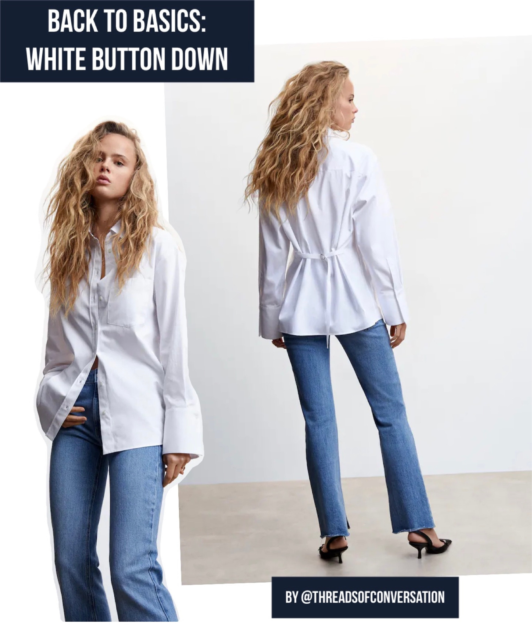 Over the last two months I’ve slowly been going through my closets to donate items I never wear anymore and do a (long overdue) closet revamp. The first thing I purchased was this white button down (on sale) and fell in love when it arrived in the mail. Very soft, love the longer sleeves, has that oversized feel but has the adjustable back which allows for a more fitted look when the mood strikes. This is what sets it apart from my other white button downs. I ordered the size 4 and would say it’s true to size. Link in bio if you’re interested in scooping it up while it’s on sale! 

#LTKunder100 #LTKSale #LTKstyletip