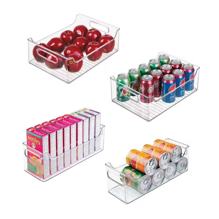 iDesign 4-Piece 50% Recycled Plastic Refrigerator Organizer Bin Set, Versatile Design Ideal for F... | Walmart (US)