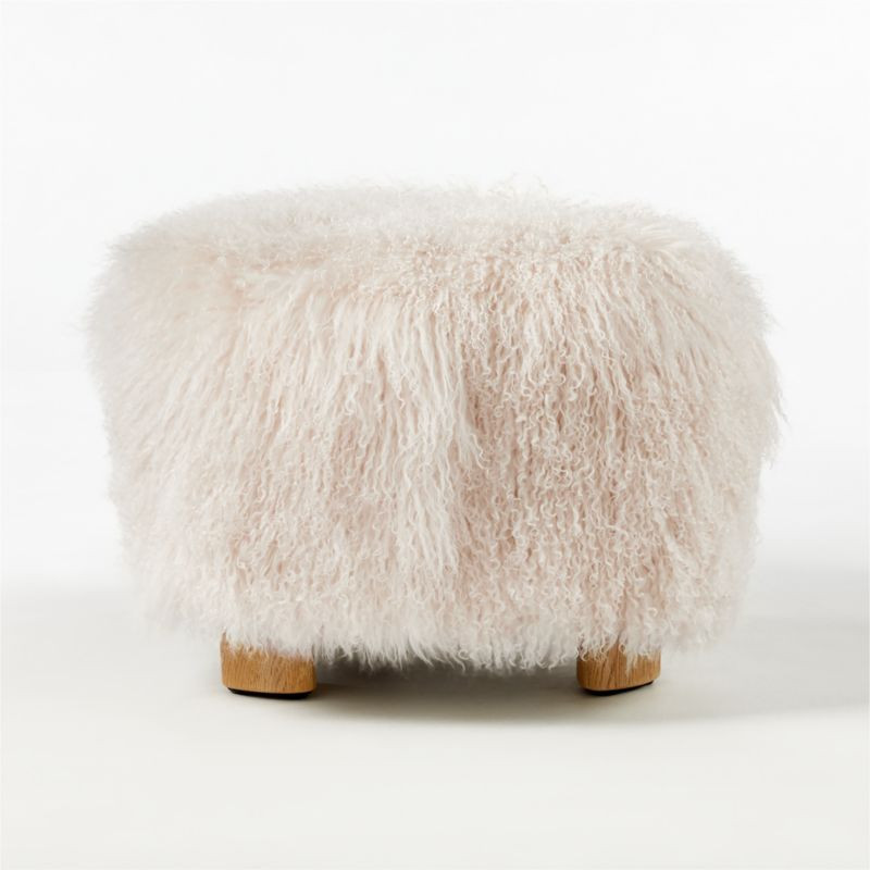 Bozzi Taupe Mongolian Sheepskin Ottoman + Reviews | CB2 | CB2