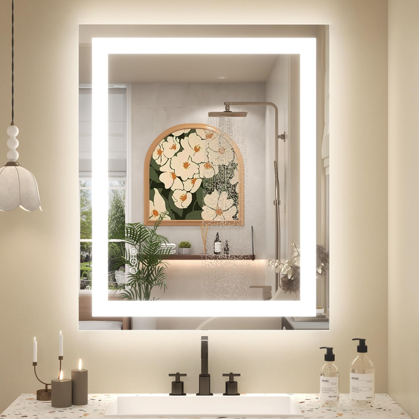 30 x 36 LED Bathroom Mirror for Vanity, Rectangle Lighted Vanity Mirrors with Lights, Dimmable, A... | Amazon (US)