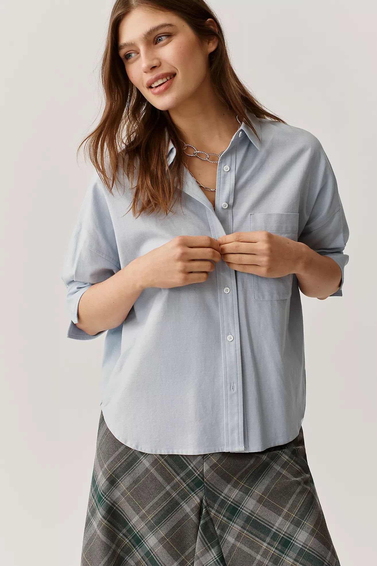 The Mabel Boxy Oxford Shirt by Maeve | Anthropologie (US)