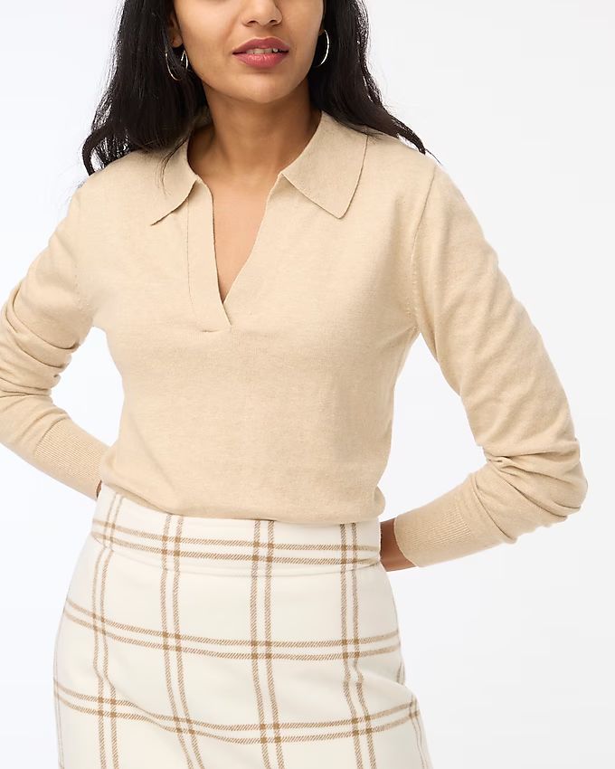 Cotton-blend polo sweater | J.Crew Factory