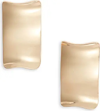 Open Edit Wavy Rectangle Stud Earrings | Nordstrom | Nordstrom