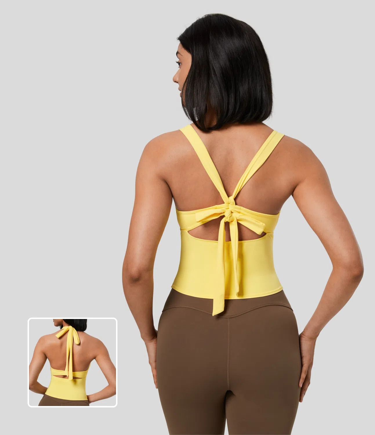 Women’s Softlyzero™ Deep V Neck Backless Cut Out Tie Back Workout Tank Top-UPF50+ - Halara | HALARA