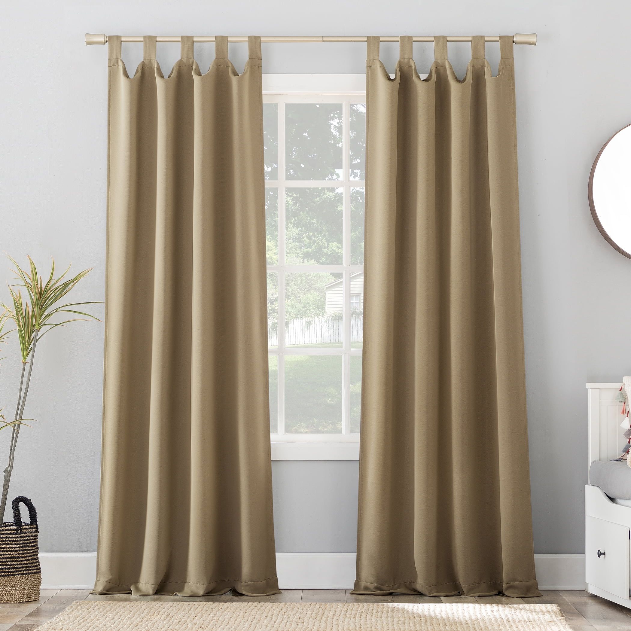 Sun Zero Brant Tab Top Energy Saving Blackout Window Curtain Panel, 40"x63", Gray | Walmart (US)