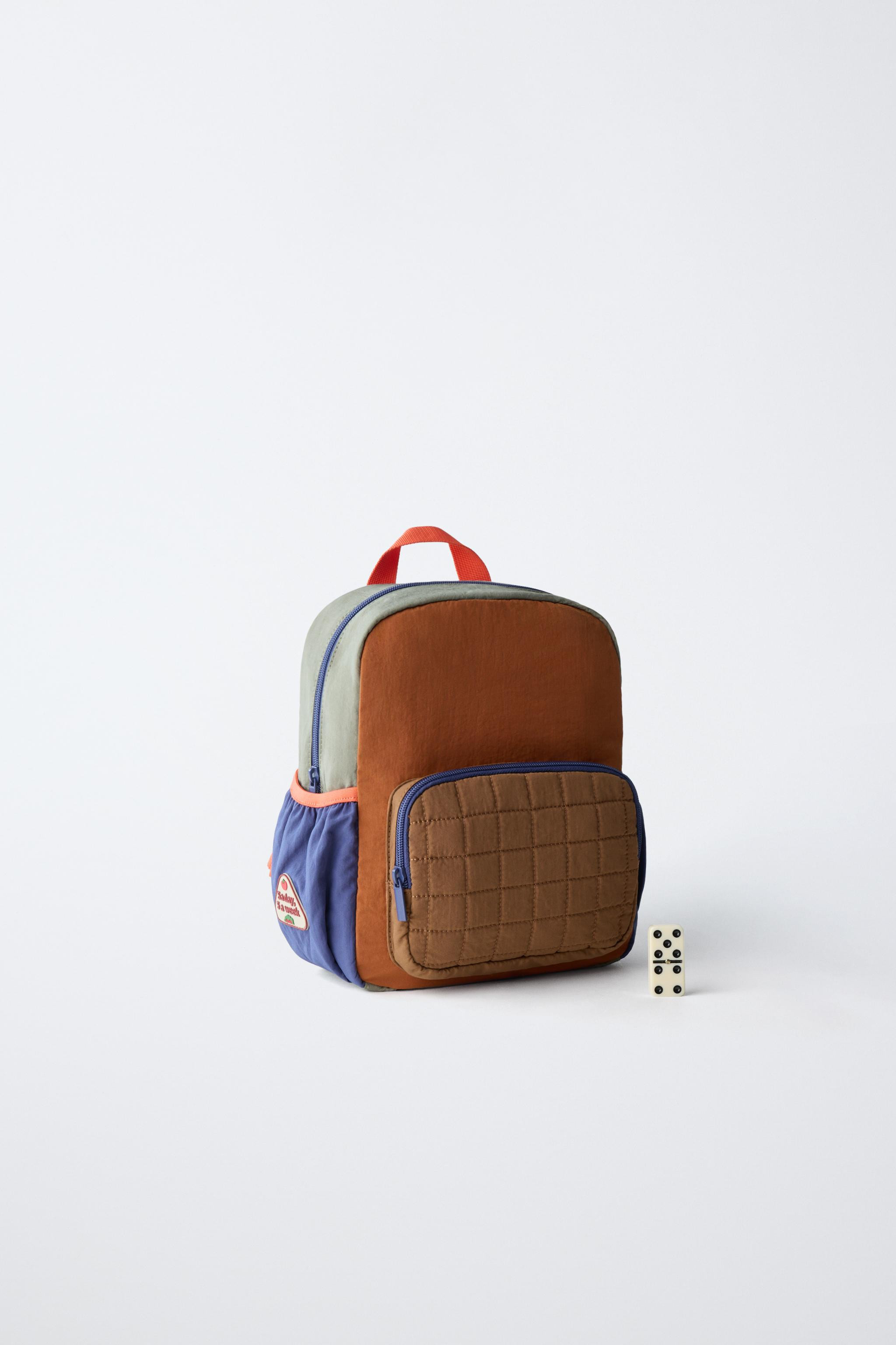 Backpack with a contrasting colour design and quilted front pocket. Features a main compartment a... | Zara UK