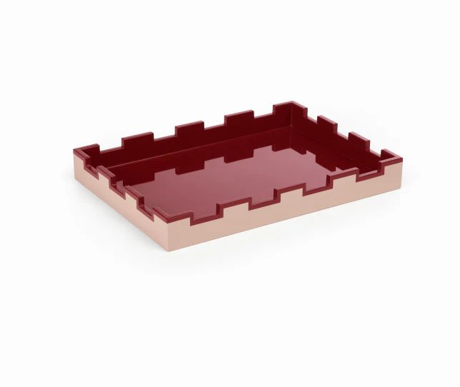Small Castello Tray, Bordeaux Red and Dusty Pink | Paloma & Co.