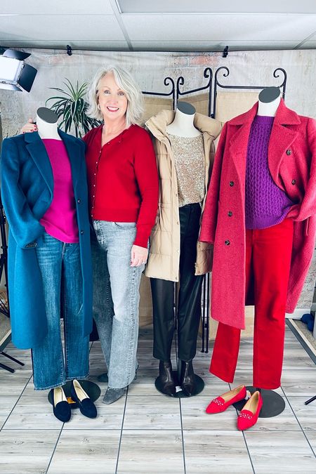 Instagram LIVE- 11/17/22 - Four COLOR rich outfits worthy of the HOLIDAYS. Tops from @anntaylor #anntaylor Pair a color rich top with special pants or jeans. Or top color rich pants with a festive top. Either way you have an easy and eye-catching holiday look that’s easy and so chic. Top with a great coat for the winter weather  

#LTKHoliday #LTKstyletip #LTKSeasonal