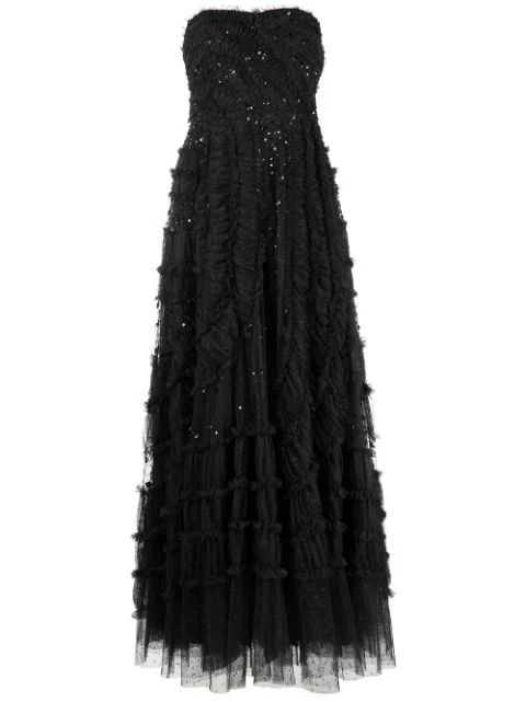 Needle & Thread Violet Shimmer strapless-gown - Farfetch | Farfetch Global