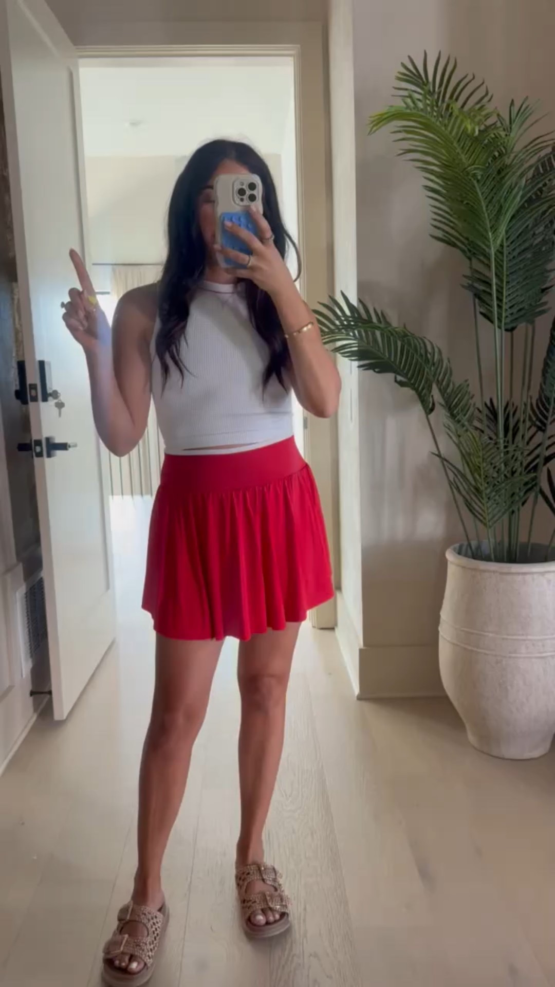 Top: medium 
Bottom: medium

Same set that I have in all green and blue. I like that this one has a white top with red stitching to match. You can see the material of the shorts, so good! Also saw my shoes are on sale!

#LTKStyleTip