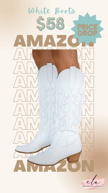PRICE DROP on these cute white boots!! 
go grab them!!

#boots #western #white #style #sale #amazon #salealert

#LTKshoecrush #LTKHoliday #LTKSeasonal