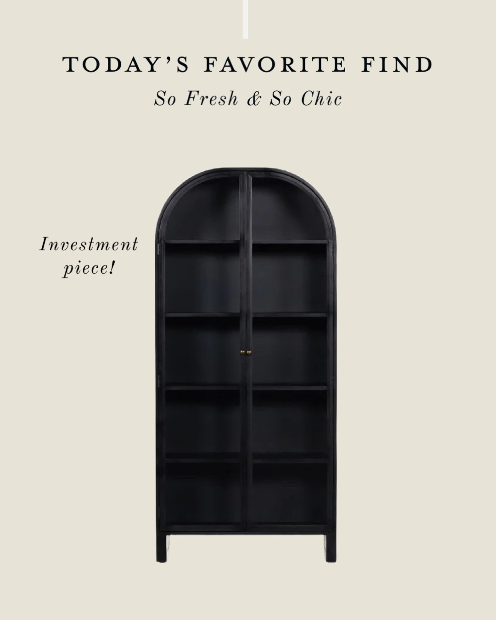 Gorgeous black arched bookshelf cabinet.
-
Minimalist black furniture - black wood arched bookshelf - arched cabinet - investment furniture - dining room decor - living room decor - Wayfair 

#LTKhome