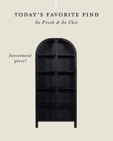 Gorgeous black arched bookshelf cabinet.
-
Minimalist black furniture - black wood arched bookshelf - arched cabinet - investment furniture - dining room decor - living room decor - Wayfair 

#LTKhome