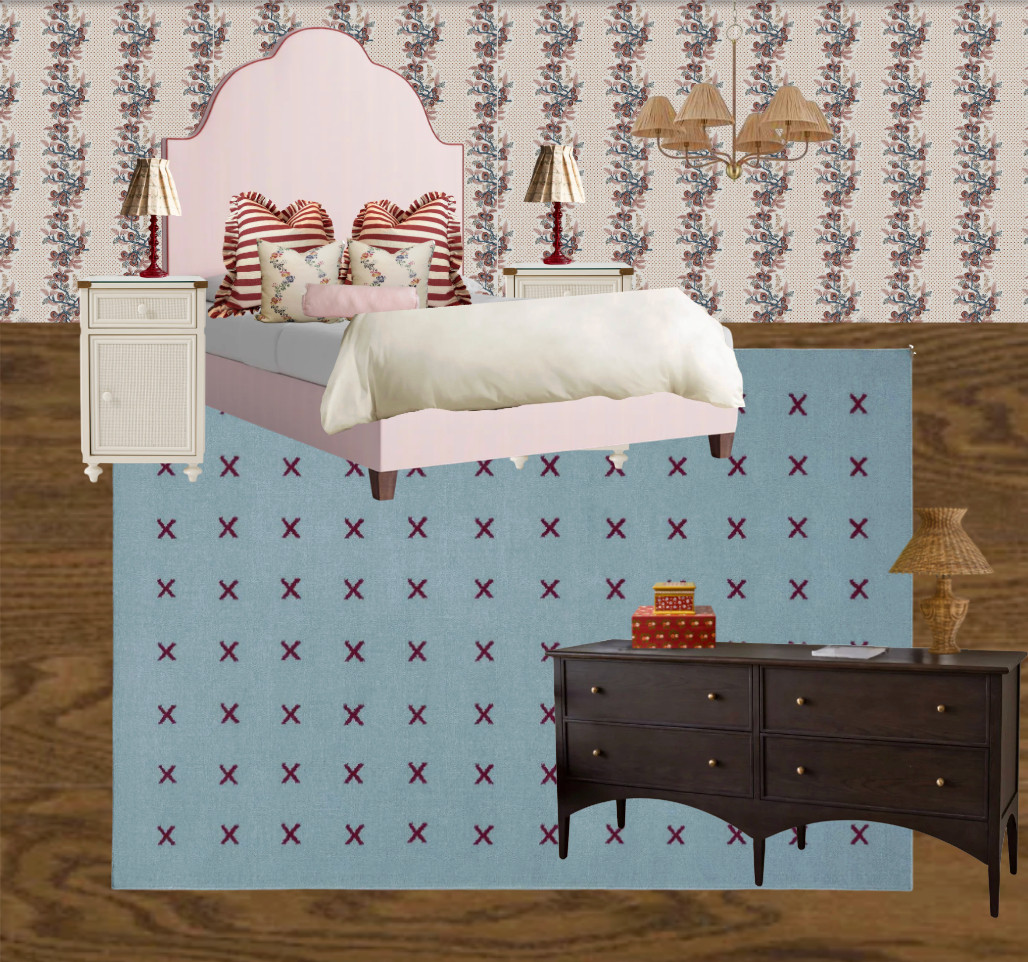 cozy corner for big sister 

interior design, girls room, room design, kids room, guest room, red and blue, pink and red 

 #LTKHome