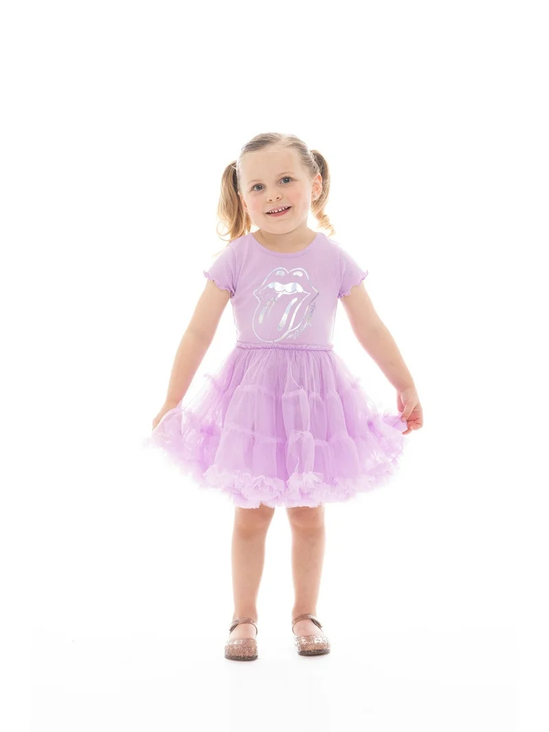 Rolling Stones Toddler Girl Iridescent Graphic Tiered Tutu Dress, Sizes 12M- 5T - Walmart.com | Walmart (US)