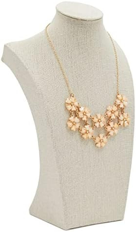 12 Inch Linen Jewelry Display Bust, Necklace Mannequin Holder Stand for Retail Stores and Trade S... | Amazon (US)