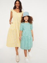 Tie-Shoulder Fit &#x26; Flare Gingham Mini Cami Dress for Women | Old Navy (US)