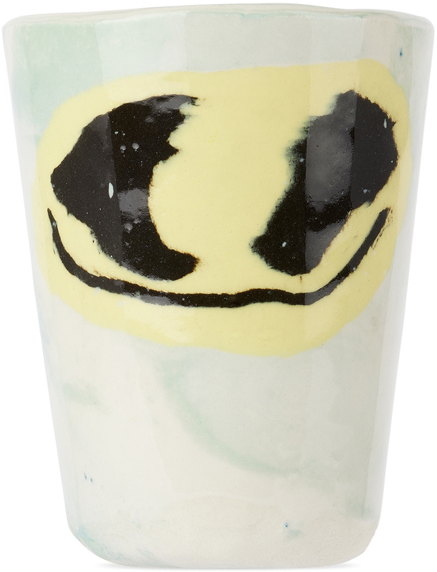DUM KERAMIK Green & White One Smiley Mug | SSENSE