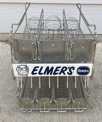 VINTAGE BORDEN'S DAIRY ELMER'S GLUE STORE DISPLAY RACK SIGN ELSIE COW | eBay US