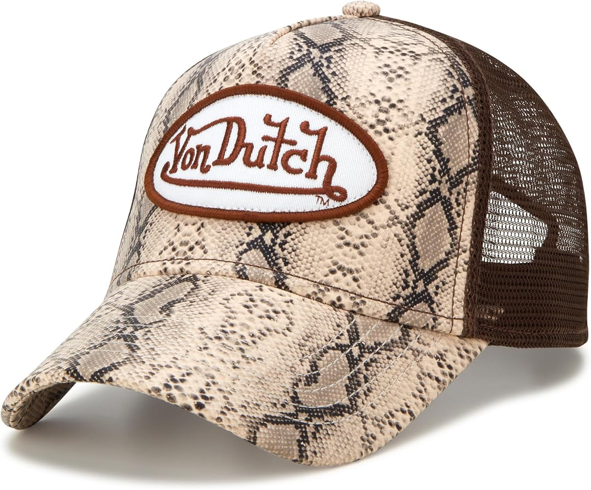 Von Dutch Unisex Trucker Hat - Velvet Curved Bill Mesh Back Retro Classic Adjustable Snapback Bas... | Amazon (US)