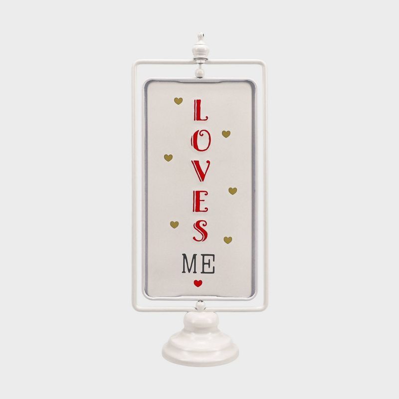 Vertical Rotating Valentine's Day Tabletop 'Loves Me/Loves Me A Lot' Sign - Spritz™ | Target